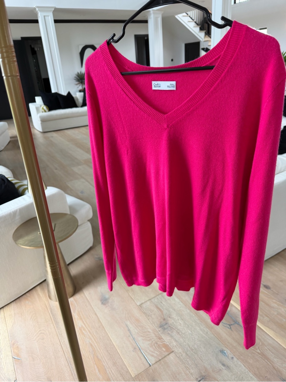 croft & barrow Hot Pink V-Neck Sweater
